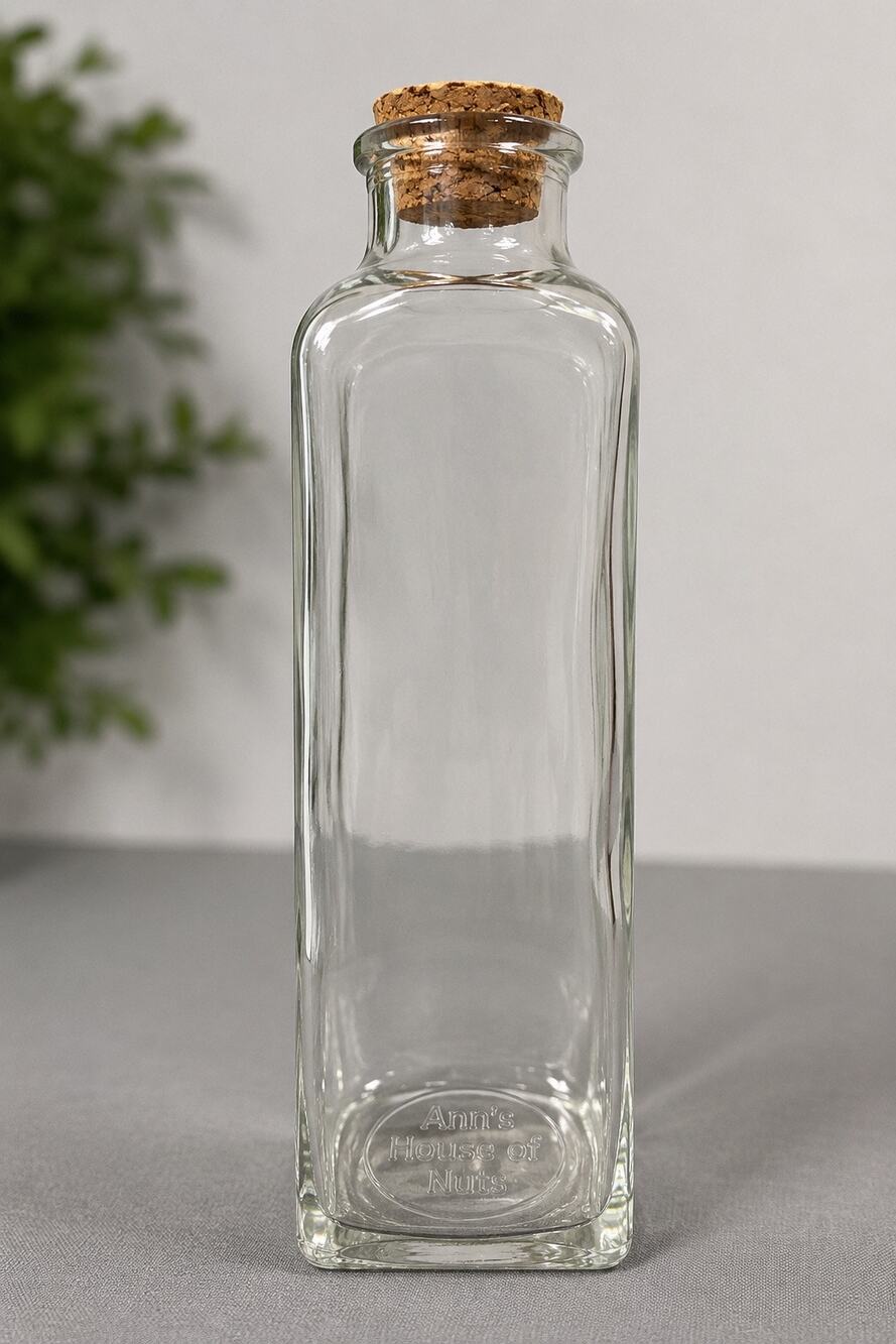 Vintage Anchor Hocking Glass Apothecary Jar Bottle Cork Stopper 10 Inch